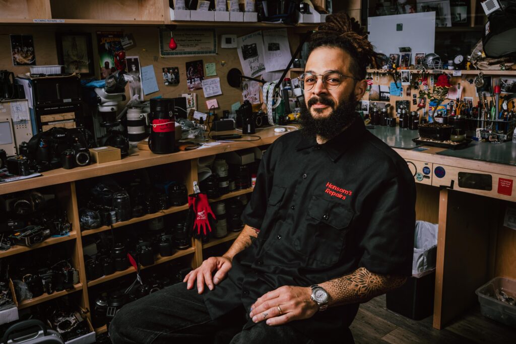 Hansom sitting on a chair